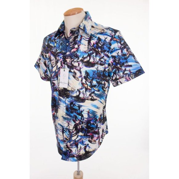 ROBERT GRAHAM New Point Break Short Sleeve In Mult - Picture 2 of 10